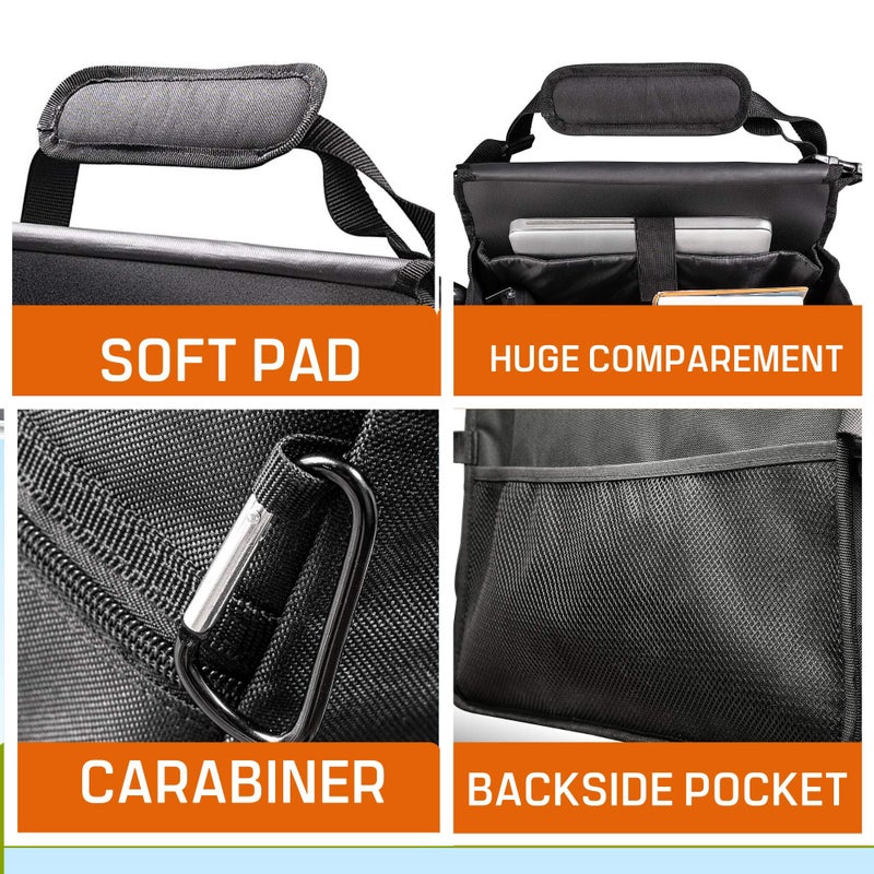 FOXBOX Front Seat Car Organizer with Cover and Laptop Storage - Back Seat or Passenger Car Organization with Adjustable Straps - Universal for Police, Driver, Office, Travel, Truck, Ideal for Law Enforcement - Image 3